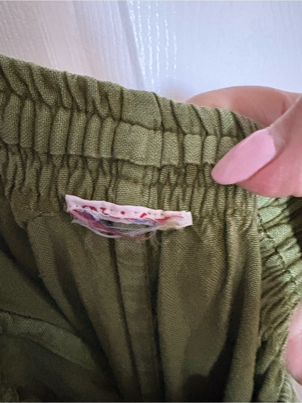 Olive Green Wide-Leg Embroidered Women's Pants - Picture 7 of 11